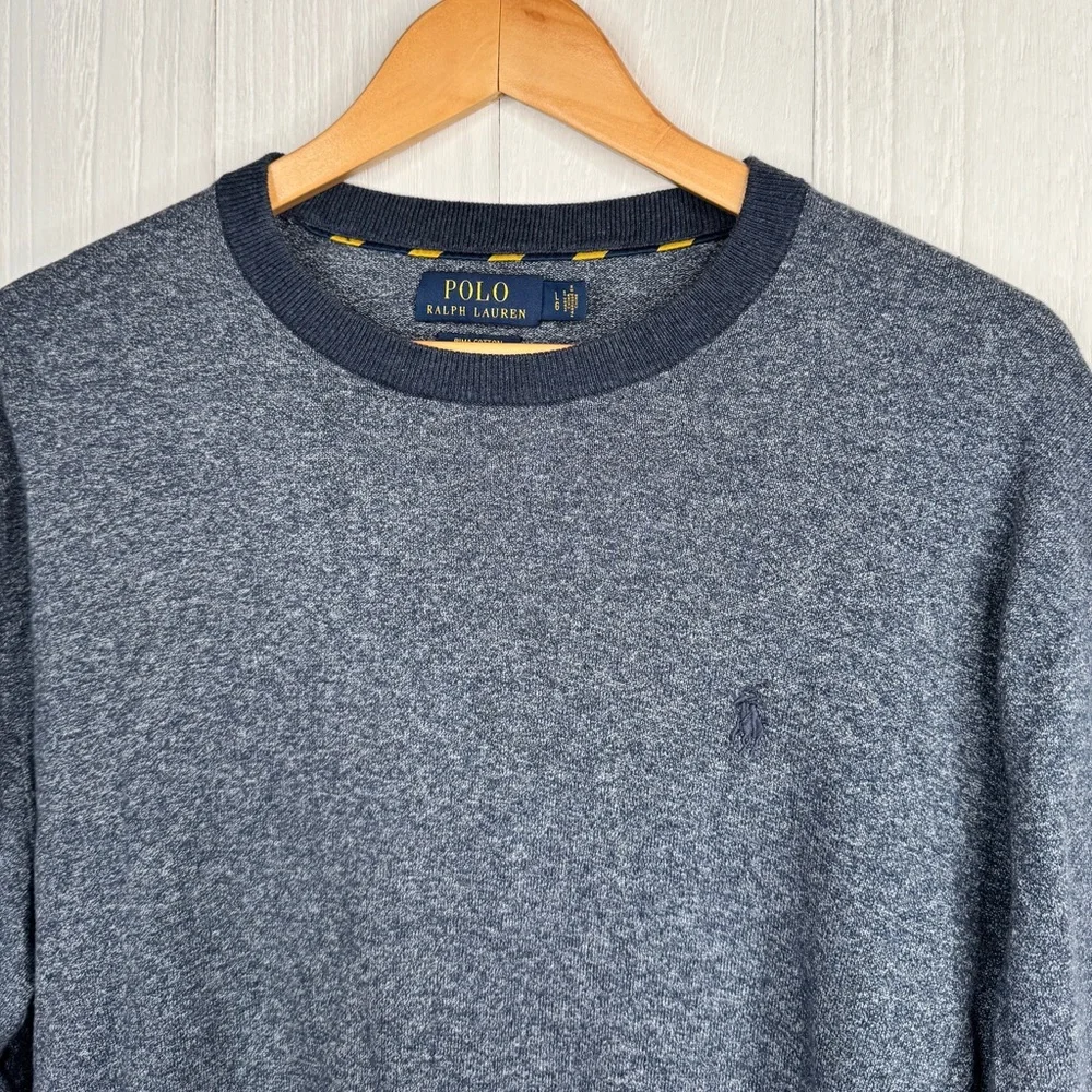 POLO Ralph Lauren Heathered Navy Crewneck Sweater